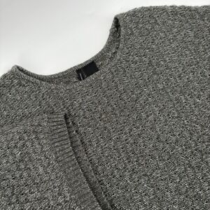 New‎ Directions Metallic Knit Poncho Sweater Gray Silver Oversized Dolman L